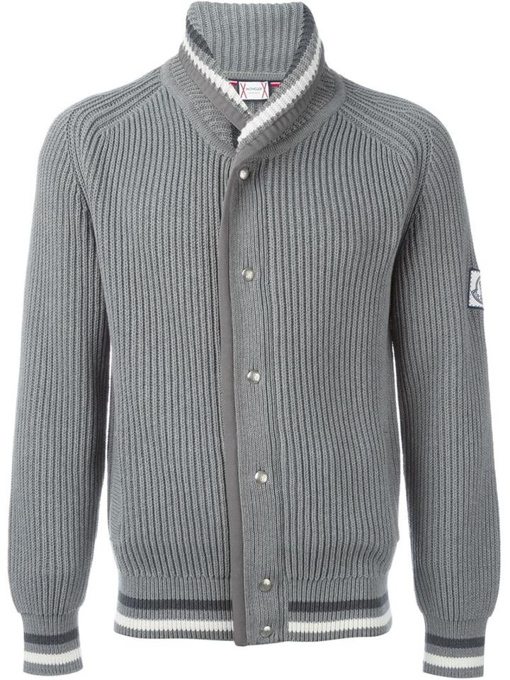 Moncler Gamme Bleu Ribbed Knit Cardigan