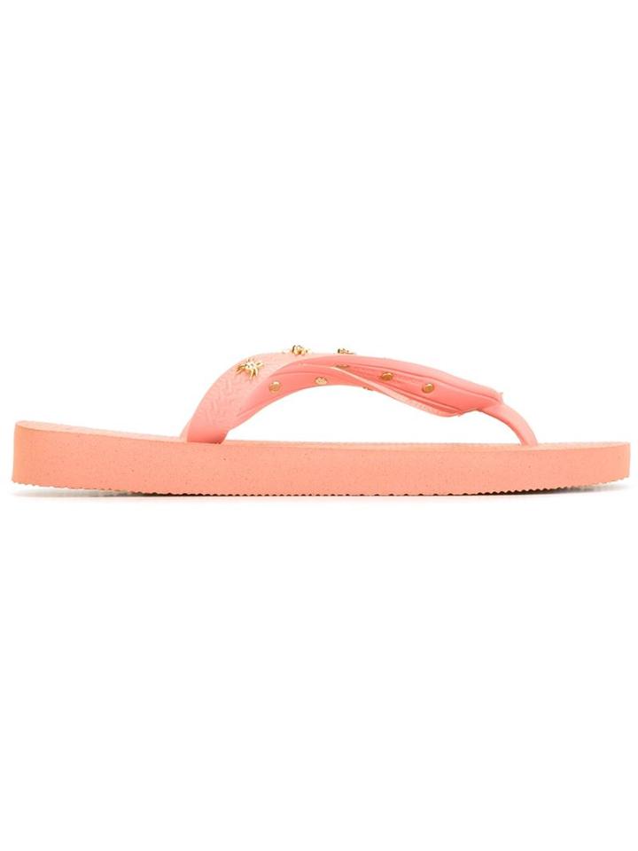Charlotte Olympia Charlotte Olympia X Havaianas Flip Flops, Women's, Size: 36, Pink/purple, Rubber
