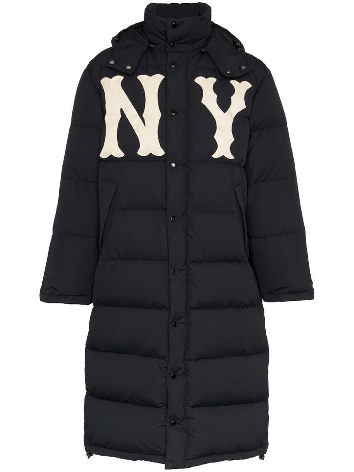 Gucci Gg Ny Yankees Padded Down Coat - Black
