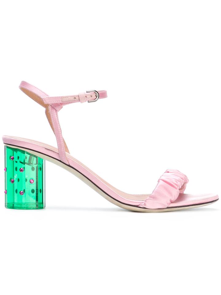 Marco De Vincenzo Perspex Heel Sandals - Pink & Purple