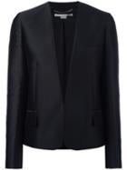 Stella Mccartney - Embroidered Bird Collarless Blazer - Women - Silk/cotton/polyester/viscose - 42, Black, Silk/cotton/polyester/viscose