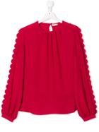 Elisabetta Franchi Kids Wave Detail Blouse - Pink & Purple