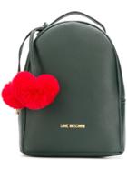 Love Moschino Pom Pom Charm Logo Backpack - Green