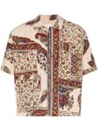 Paria Farzaneh Iranian Print Zip-up Short-sleeved Cotton Shirt - 108 -