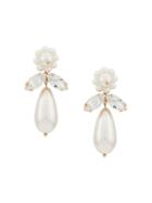 Simone Rocha Crystal And Pearl Drop Earrings - White