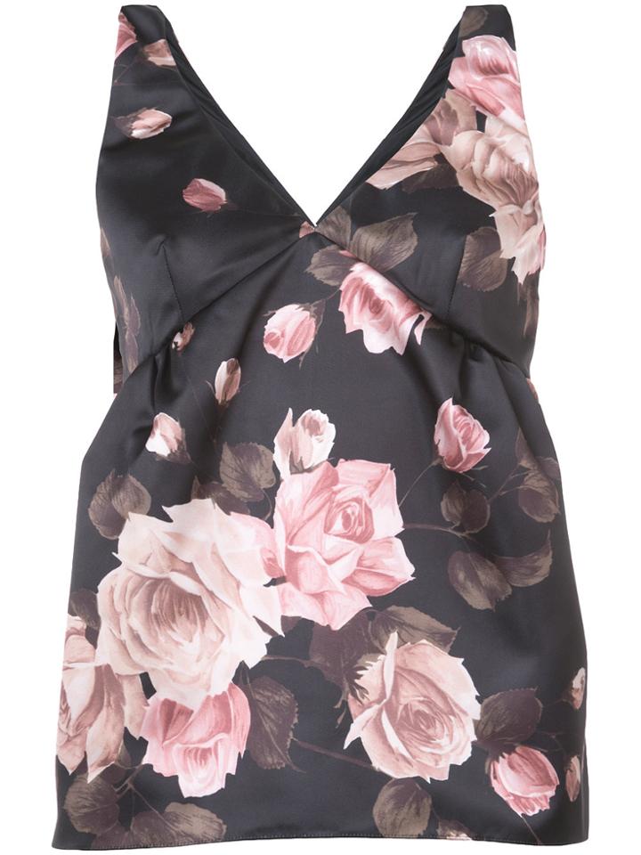 Rochas Rose-print Top - Black