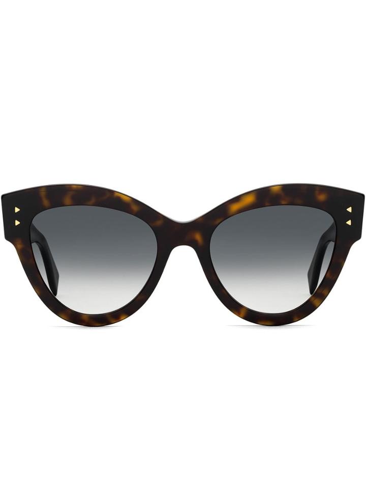 Fendi Eyewear Oversized Cat Eye Sunglasses - Brown