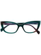 Face À Face Wide Cat-eye Glasses - Green