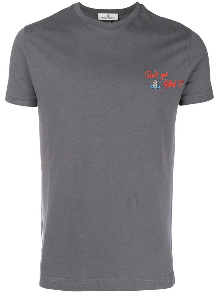 Vivienne Westwood Logo Embroidered T-shirt - Grey