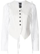Ann Demeulemeester Strap Detail Cropped Jacket - White