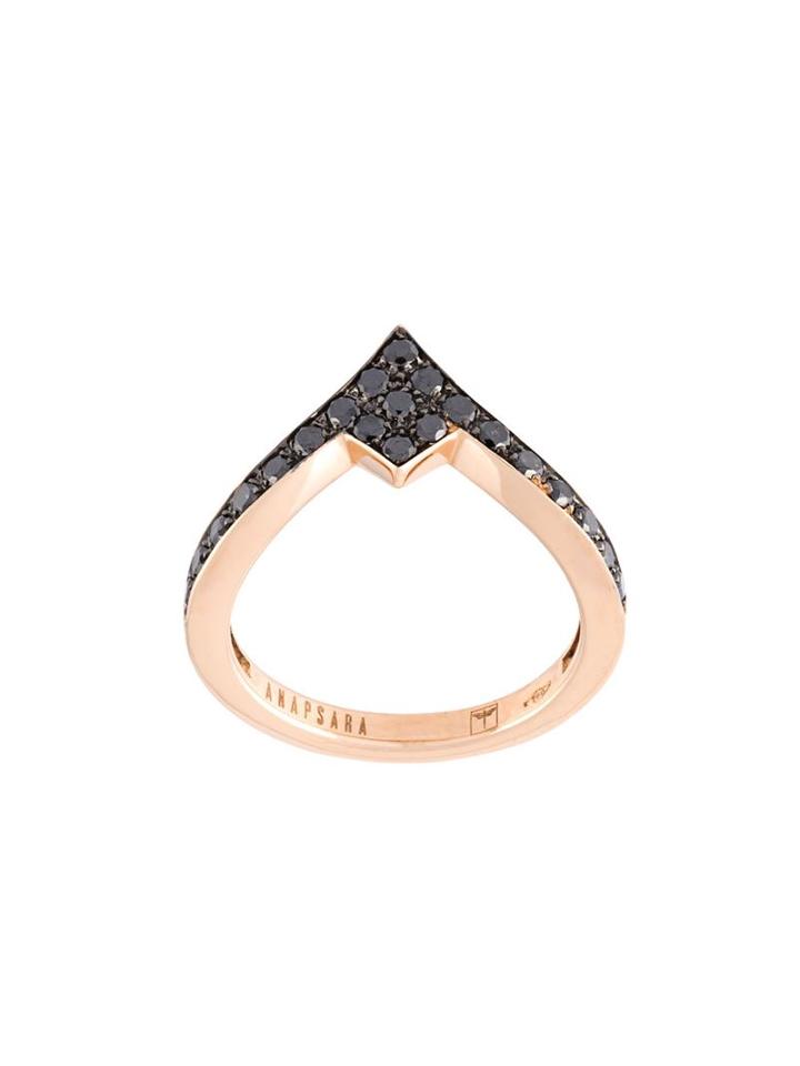 Anapsara 'kiss' Black Diamond Ring