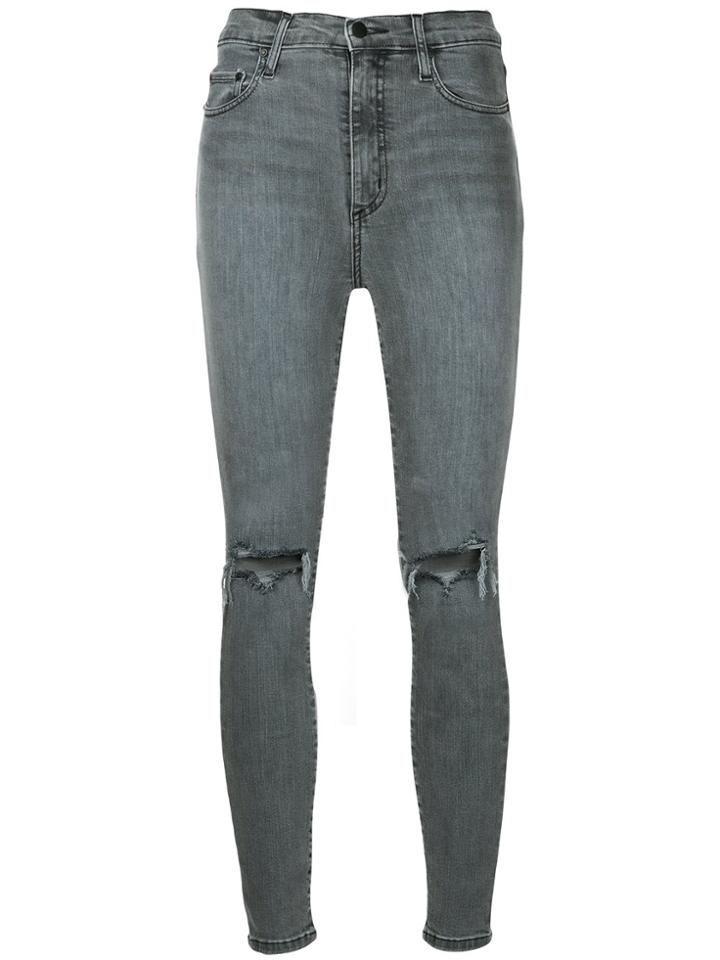 Nobody Denim Silvery Siren Skinny Ankle Jeans - Grey