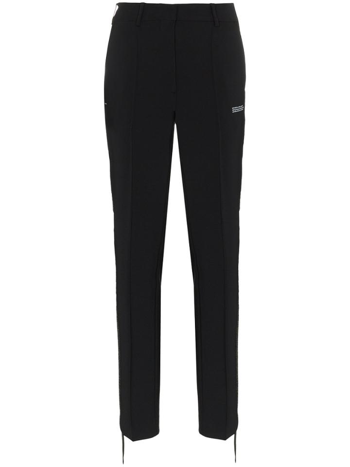 Off-white Pleat Front Logo Detail Trousers - Black