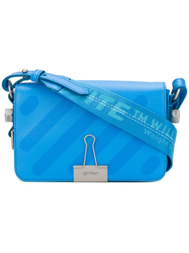 Off-white Mini Binder Clip Shoulder Bag - Blue
