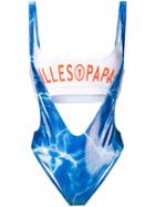 Filles A Papa Pool Water Print Swimsuit - Blue