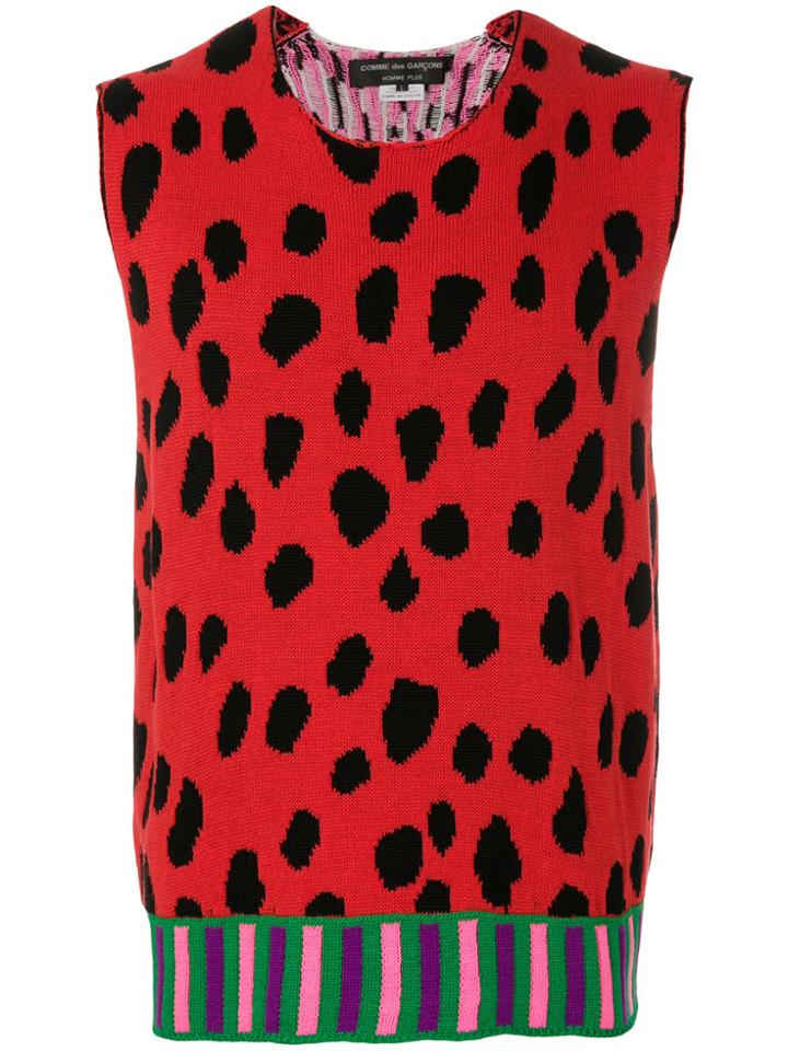 Comme Des Garçons Homme Plus Leopard Print Sweater Vest - Red