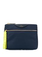 Anya Hindmarch Logo Embossed Pouch - Blue