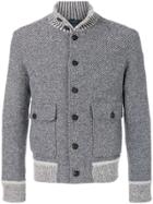 Lardini Patch Pocket Bomber Cardigan - Blue