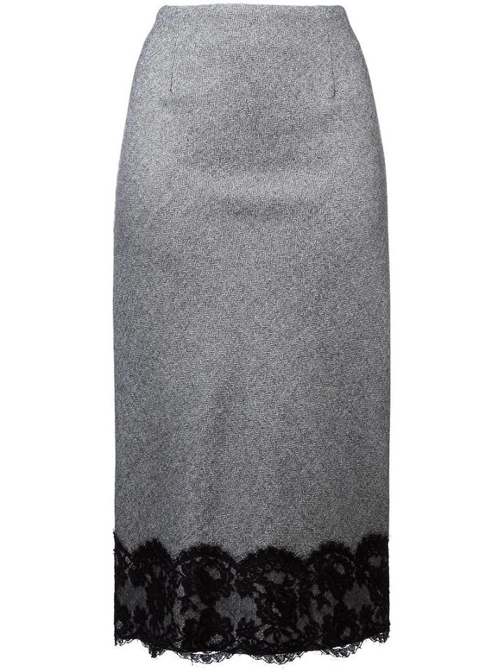 Dondup 'gonna Trendy' Skirt, Women's, Size: 40, Grey, Cotton/virgin Wool/cupro/polyamide