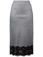 Dondup 'gonna Trendy' Skirt, Women's, Size: 40, Grey, Cotton/virgin Wool/cupro/polyamide
