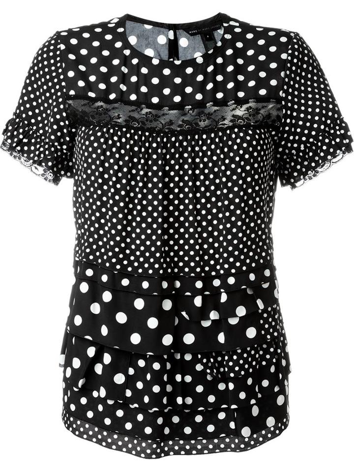 Marc By Marc Jacobs Polka Dot Print Ruffled T-shirt