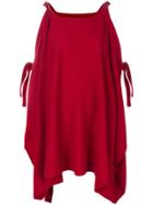 Cashmere In Love Cashmere Cape With Bow Ties - Red