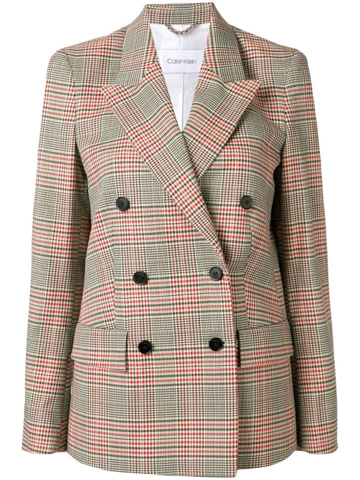 Calvin Klein Heritage Check Blazer Jacket - Neutrals