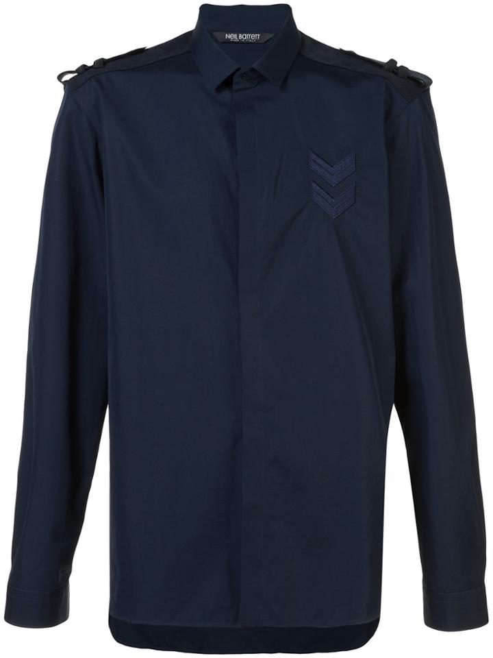 Neil Barrett Chevron Shirt - Blue