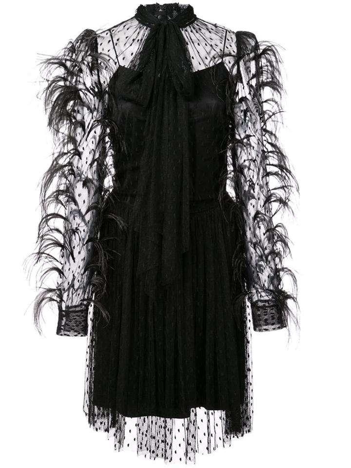 Adam Lippes Feathered Cocktail Dress - Black