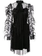 Adam Lippes Feathered Cocktail Dress - Black