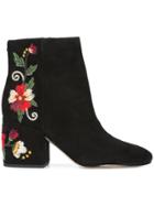 Sam Edelman Embroidered Ankle Boots - Black