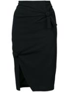 Helmut Lang Knot Detail Skirt - Black