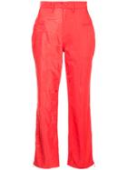 Marine Serre Moire Trousers - Red