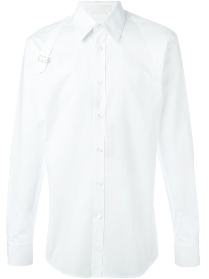 Alexander Mcqueen 'harness' Shirt, Men's, Size: 50, White, Cotton/spandex/elastane