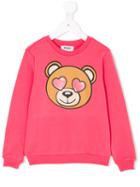 Moschino Kids - Bear Print Sweatshirt - Kids - Cotton/spandex/elastane - 12 Yrs, Pink/purple