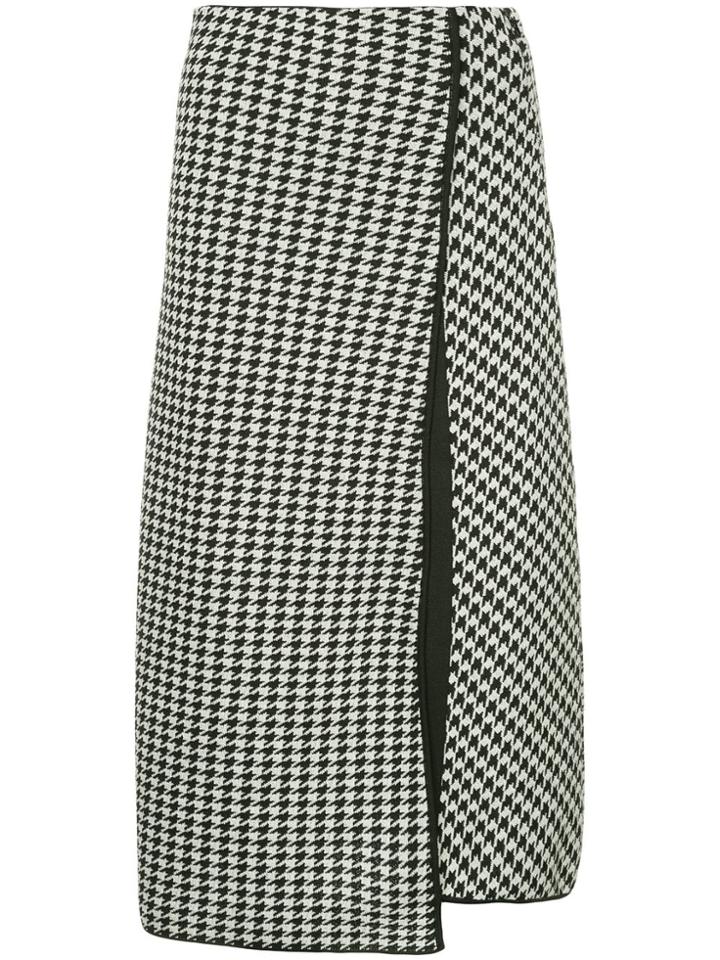Des Prés Houndstooth Flared Skirt - Multicolour