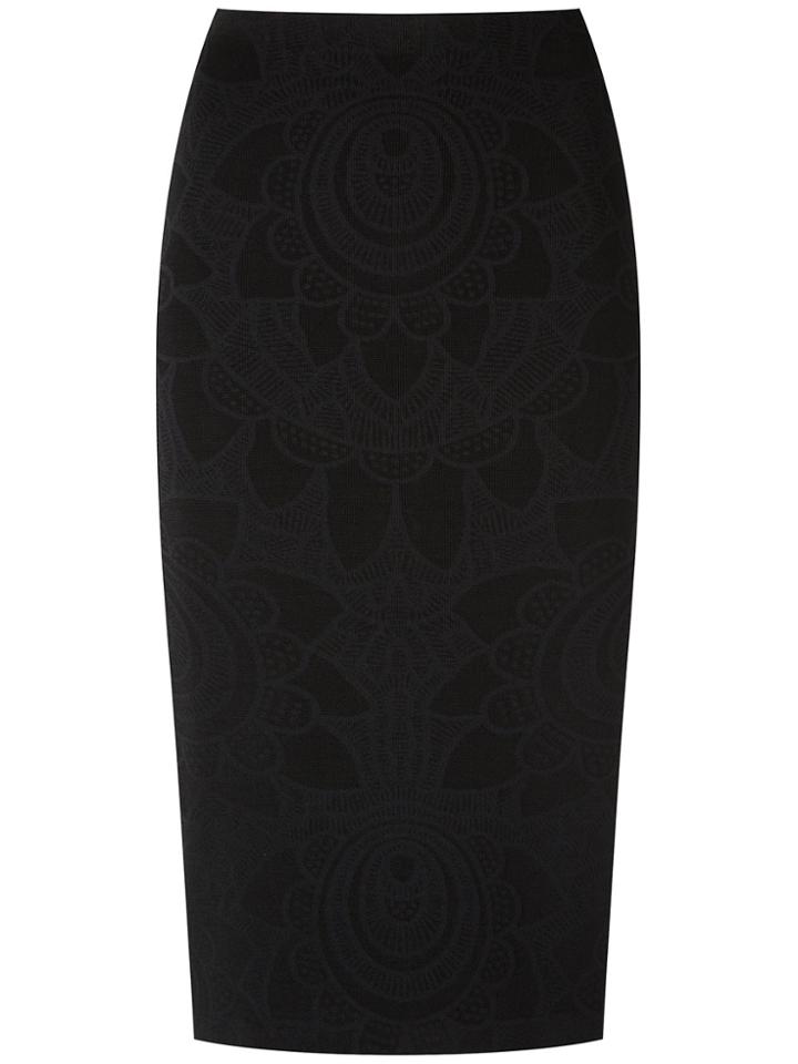 Martha Medeiros Jacquard Midi Skirt - Black