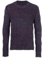 Maison Margiela Speckled Chunky Knit Jumper, Men's, Size: Medium, Pink/purple, Cotton