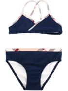 Burberry Kids - House Check Trim Bikini - Kids - Polyamide/polyester/spandex/elastane - 6 Yrs, Blue