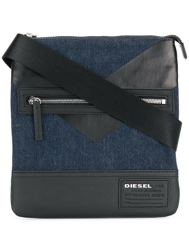Diesel Panel Shoulder Bag - Blue
