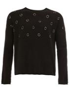 Suzusan Circles Pattern Pullover, Men's, Size: Large, Black, Cashmere