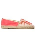 René Caovilla Embellished Lace Espadrilles, Women's, Size: 35, Pink/purple, Leather/suede/rubber/raffia