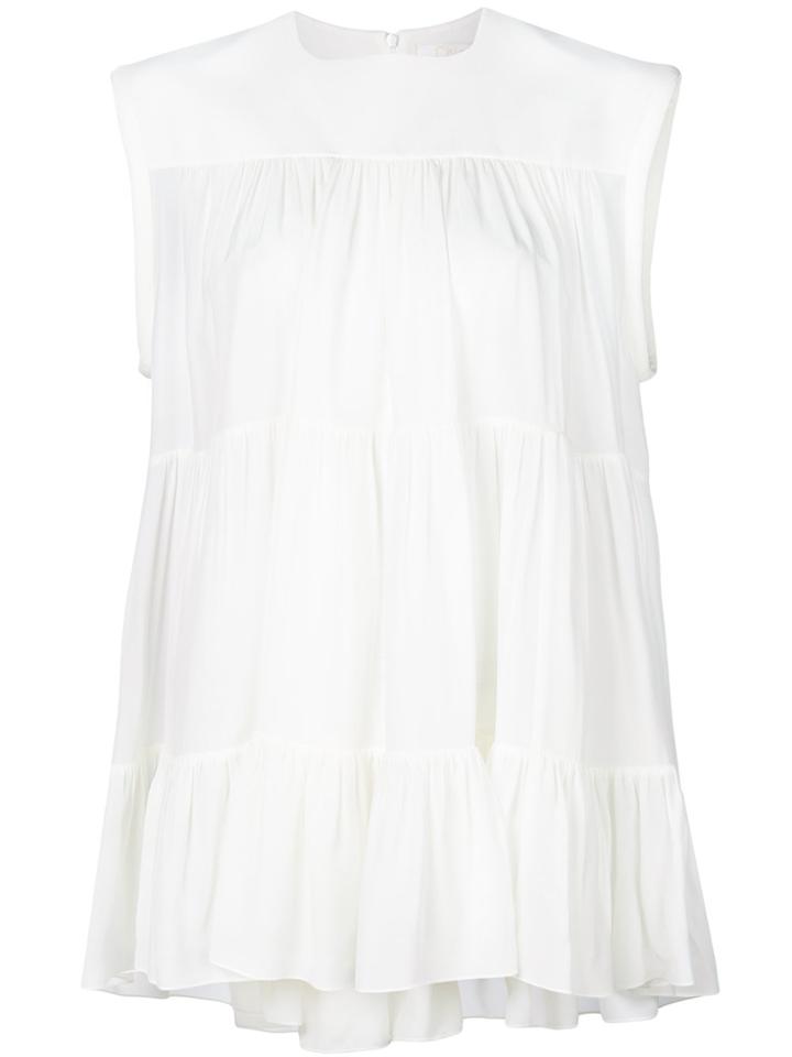 Chloé Tiered Gathered Top - White
