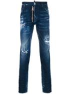 Dsquared2 - Distressed Cool Guy Jeans - Men - Cotton/calf Leather/polyester/spandex/elastane - 52, Blue, Cotton/calf Leather/polyester/spandex/elastane