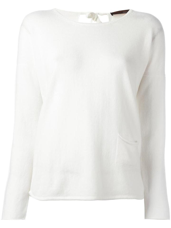 Incentive! Cashmere Front Pocket Jumper, Women's, Size: Small, White, Cashmere