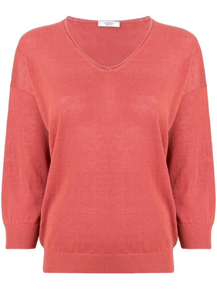 Peserico 3/4 Sleeve Jumper - Orange