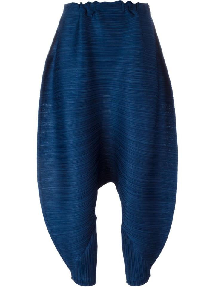 Pleats Please By Issey Miyake Drop Crotch Cropped Trousers