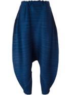 Pleats Please By Issey Miyake Drop Crotch Cropped Trousers