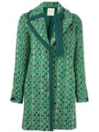 Marco De Vincenzo Tweed Coat, Women's, Size: 44, Green, Virgin Wool/cotton/viscose