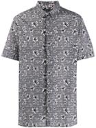 Neil Barrett Floral Print Plaid Shirt - Grey